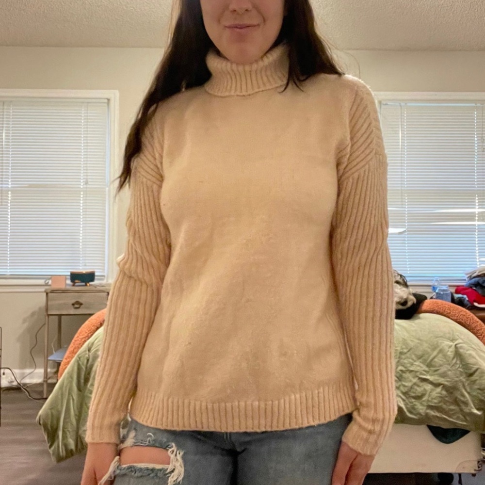 Pink Turtleneck Sweater by Caroyln Taylor